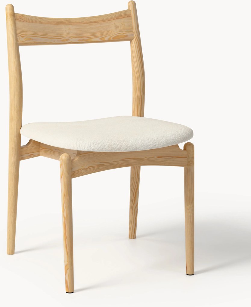 Eetkamerstoel Koa van essenhout met gestoffeerde zitvlak