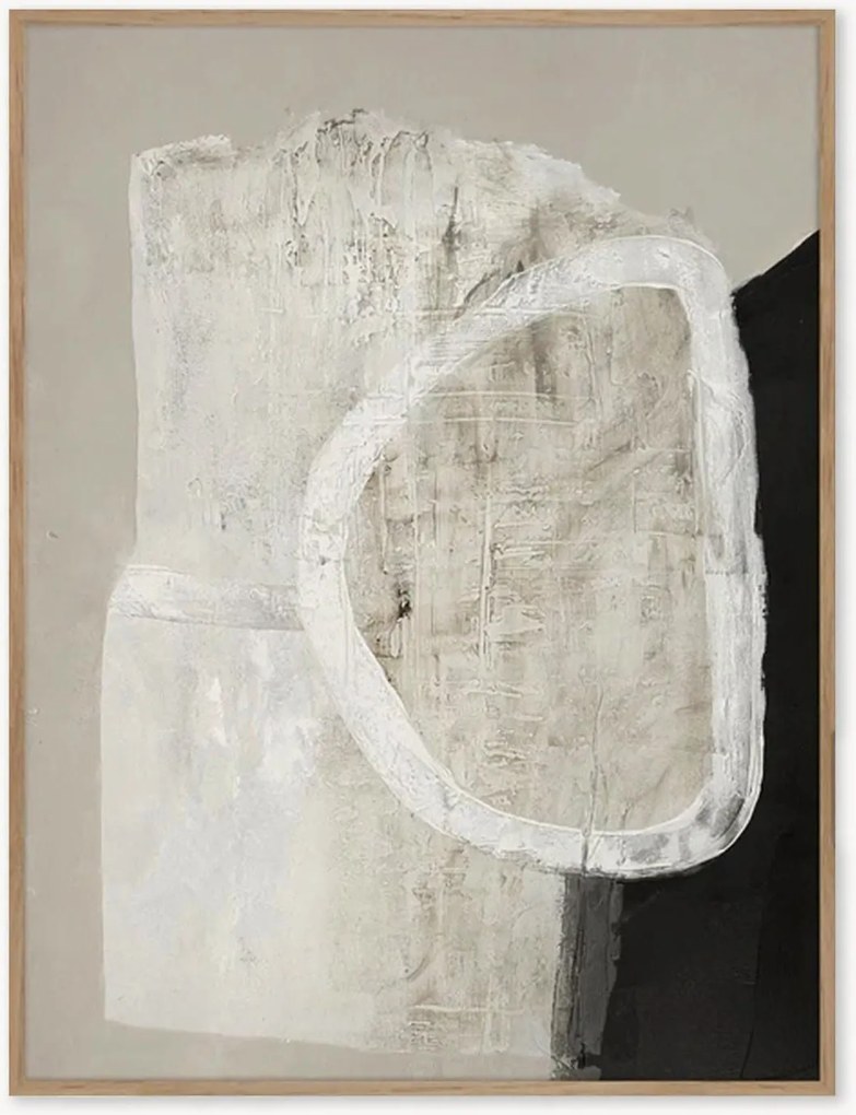 Handgeschilderd ingelijst canvas Art White Stone