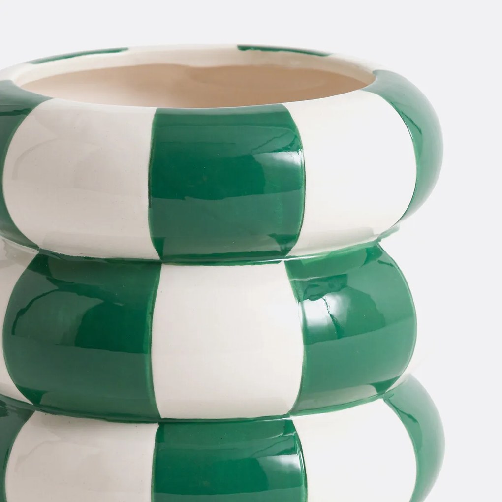 Bicolor bloempot in keramiekØ13 cm, Konya