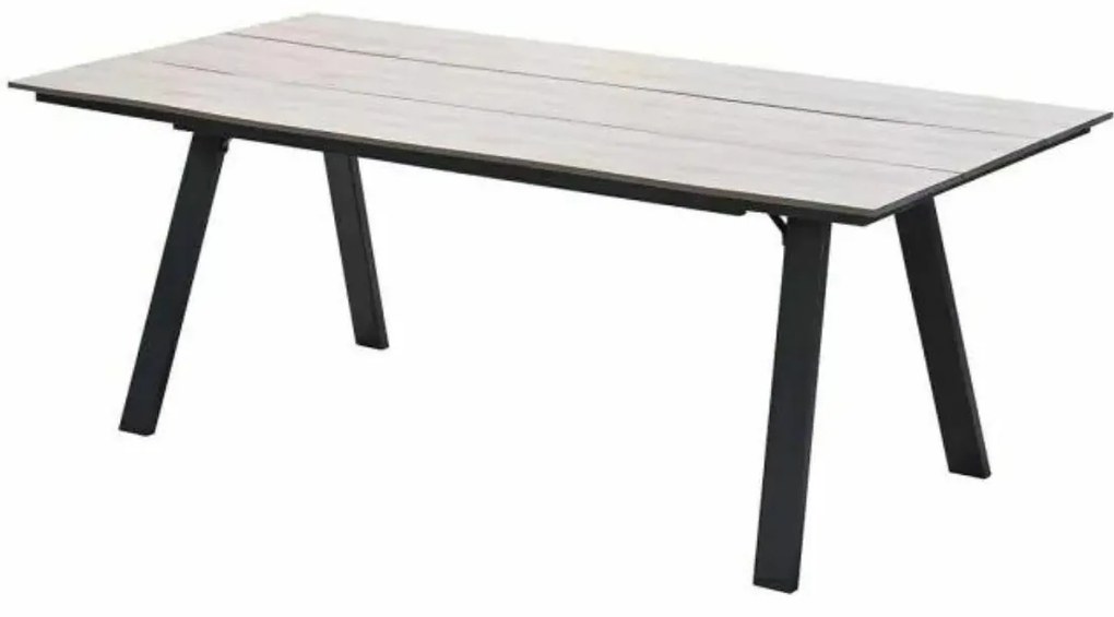 Garden Impressions Moon tuinset 7-delig donker grijs - Braga tuintafel 220x100 cm - light teak look
