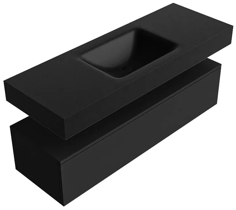 Zaro Alan badmeubel 130cm urban 1 lade met vrijhangende wastafel cloud midden zonder kraangat urban