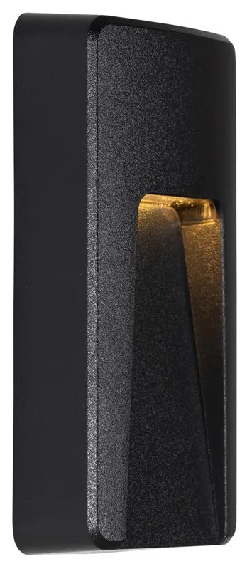 Set van 2 buiten wandlampen zwart rechthoekig incl. LED IP65 - Gem