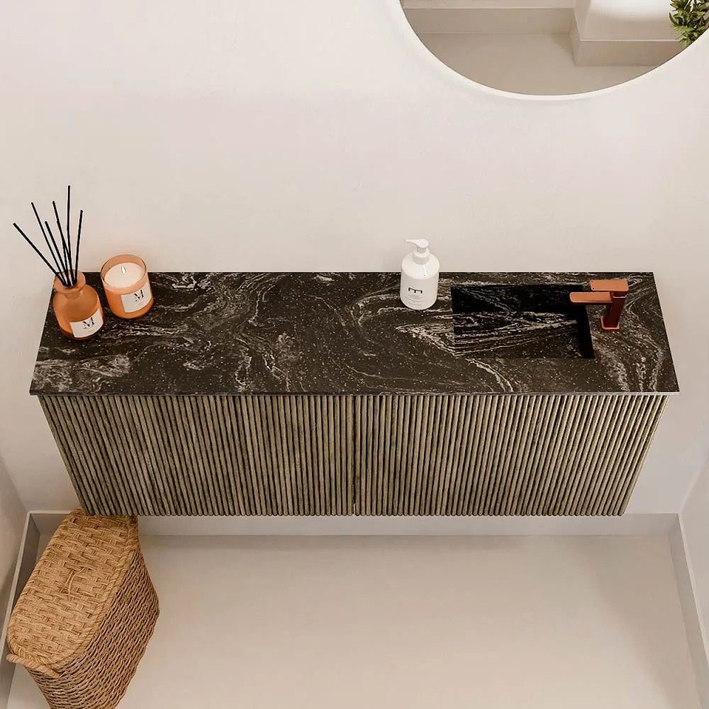 Mondiaz Joya DLux 100cm toiletmeubel dusk met wastafel faye rechts 1 kraangat lava