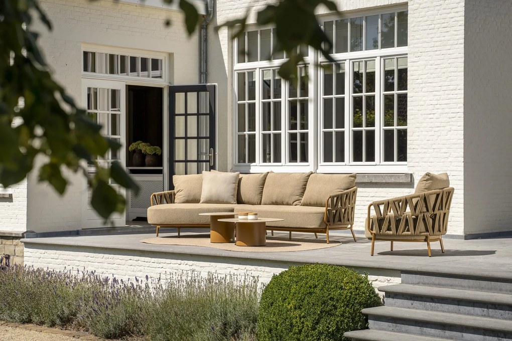 4 Seasons Outdoor Biarritz chaise loungebank amber SALE Loungebank beige weerbestendig