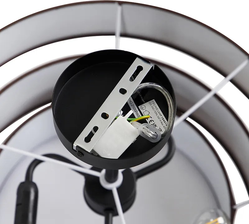 Moderne plafondlamp bruin 45 cm 3-lichts - Drum Trio