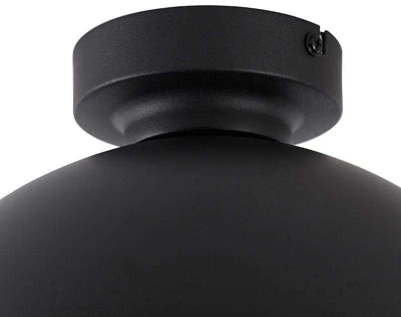 Industriële plafondlamp zwart met goud 28 cm - Magnax