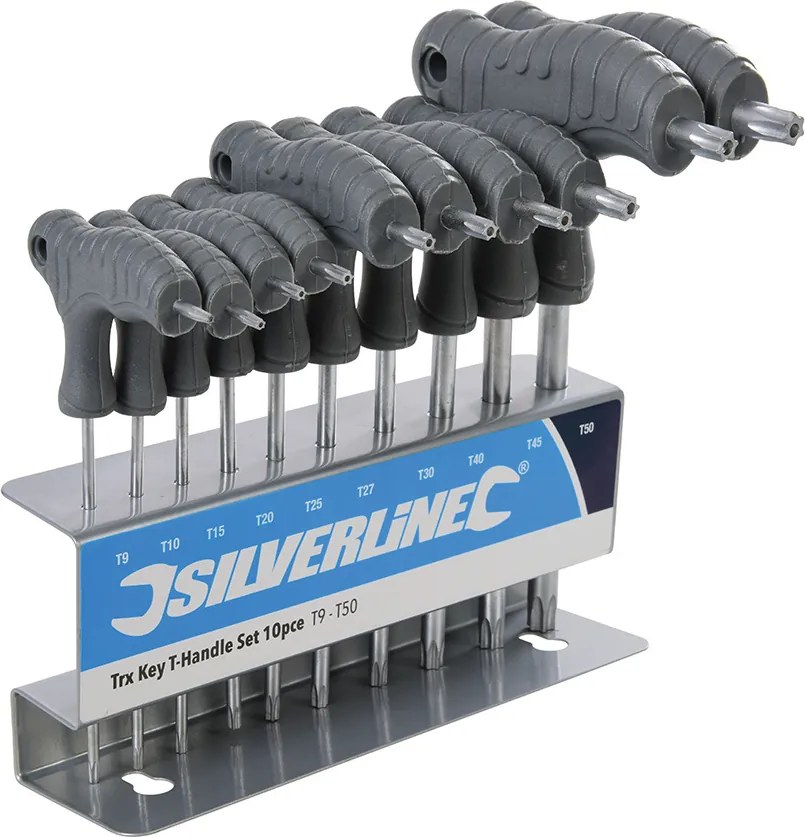 Silverline 10 Delige T-Grepen TORX-sleutel Set