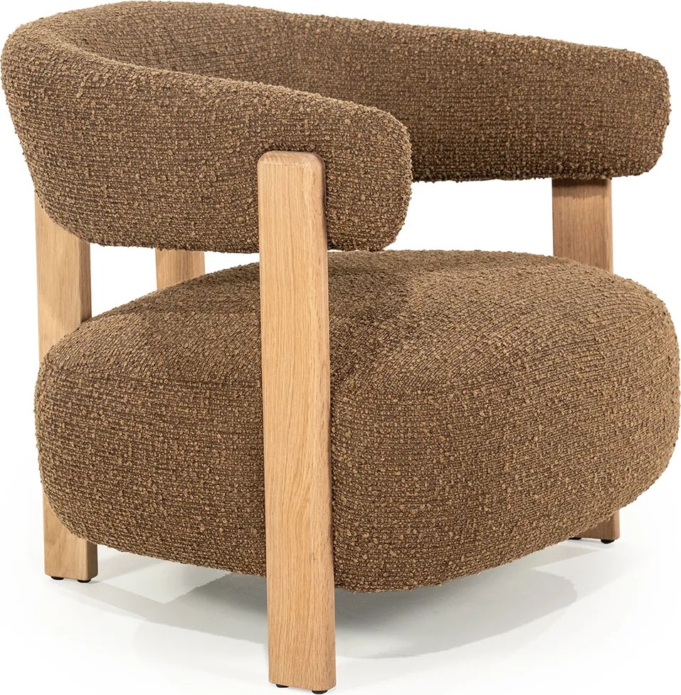 Armleuningstoel Boucle Bruin