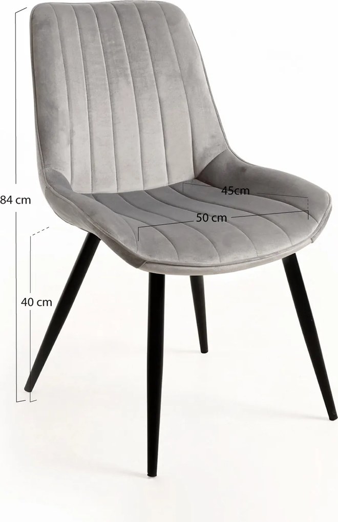 Set 6 Lene Fluwelen Stoelen