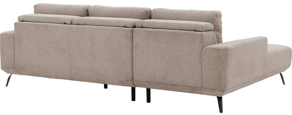 Goossens Excellent Bank Princess Met Elektrisch Uitschuifbaar Zitvlak beige, stof, 3-zits, elegant chic met chaise longue links