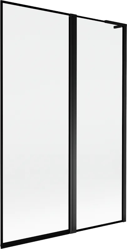 Mexen Mist L badwand 2-delig rechts 120 x 150 cm, zwart frame, zwart - 8A9L-120-011-70-70-P