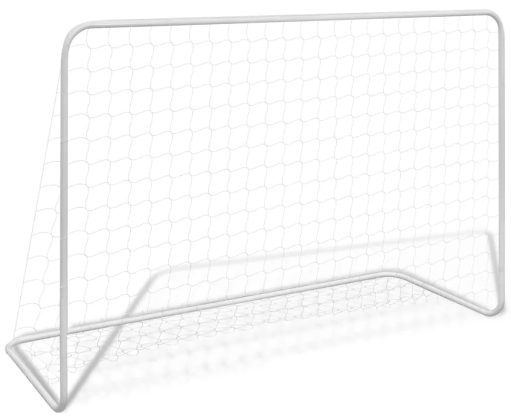 vidaXL Voetbaldoel met net 182x61x122 cm staal wit