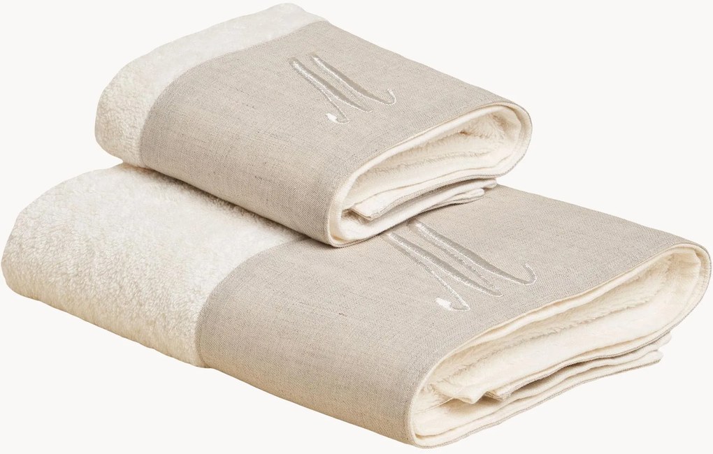 Katoenen handdoekenset Zahra, 2-delig, A-Z