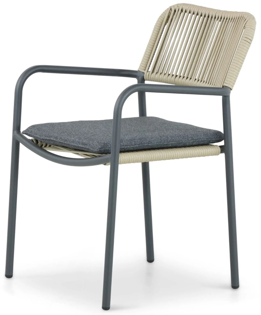 Tuinstoel stapelbaar Aluminium/rope Taupe-naturel-bruin Coco Penya