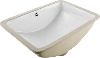 VEVOR Onderbouwwastafel, Handwasbak, 530 x 375 mm, Rechthoekige keramische spoelbak met overloopgat, Moderne onderbouwwastafel voor kleine ruimtes, Badkamerwastafel, Wit