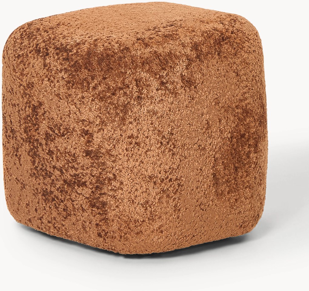 Hoge teddy bouclé poef Wolke