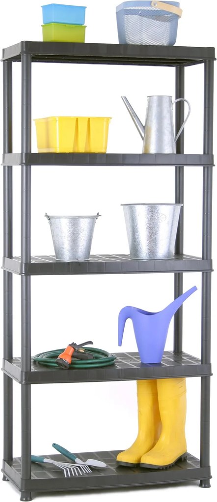 Practo Home plasti rack 081 zwart - Opbergrekken - 40x85x185cm