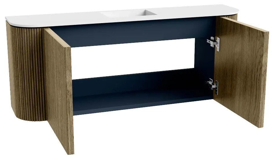 Mondiaz Joya 105cm toiletmeubel ronding links/rechts dusk met wastafel faye midden zonder kraangat talc