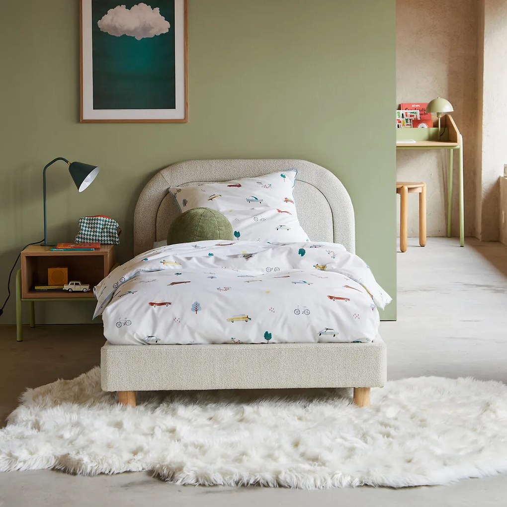 Bed in bouclé met lattenbodem, Kiera