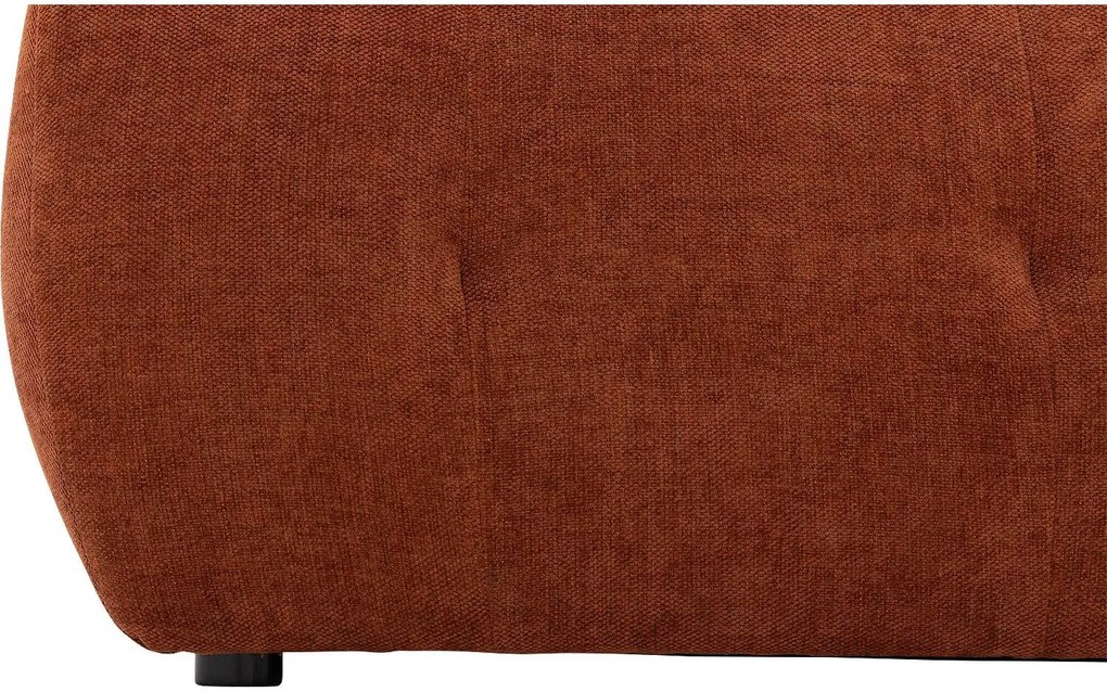 Goossens Excellent Bank Kubus - 30 X 30 Cm Stiksel rood, stof, 1,5-zits, modern design met chaise longue rechts