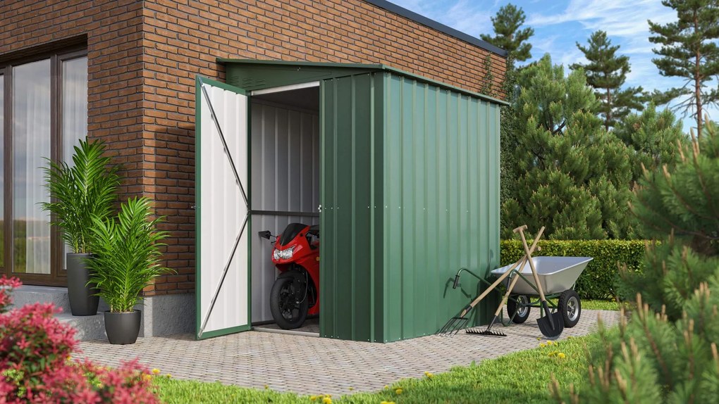 Vitavia Aanbouw -tuinberging LeanTo 56 H178 - jade groen - Tuinberging metaal - L144 x 171 x 203 cm