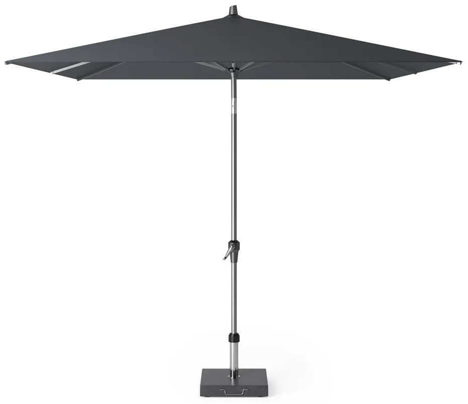 Platinum Riva stokparasol 2.5x2.5 - Antraciet met voet en hoes