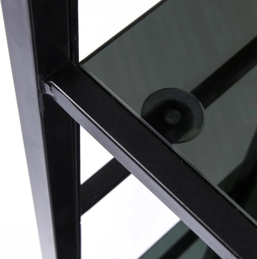 Hoog Wandrek Staal Met Glas - 115x30x195cm.