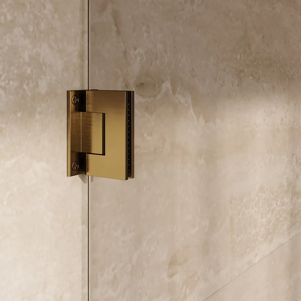 Brauer Void Carving profielloze douchecabine 80x100cm messing geborsteld PVD