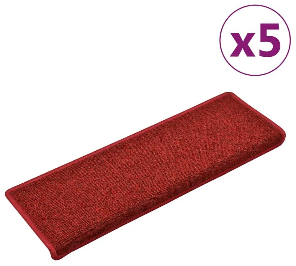 vidaXL Trapmatten 5 st 65x25 cm rood