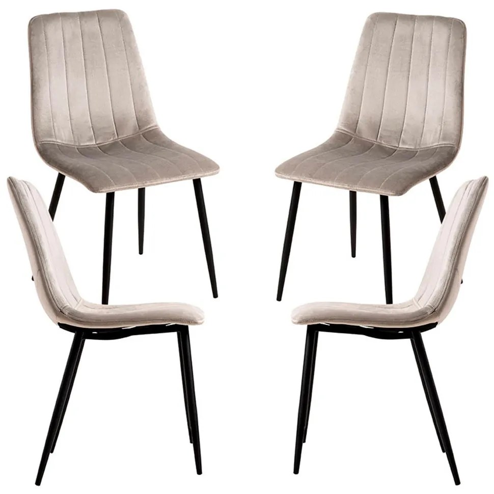 Set 4 Fluwelen Liny Stoelen