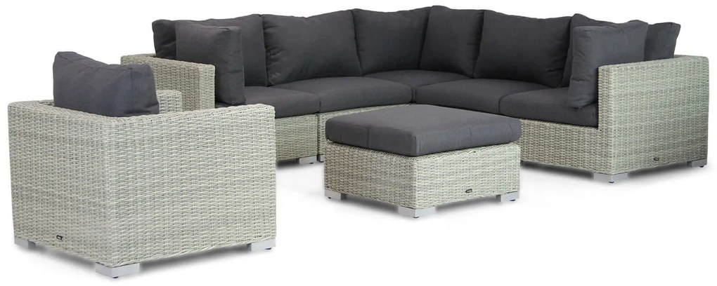 Hoek loungeset 6 personen Wicker Grijs  Garden Collections Cuba