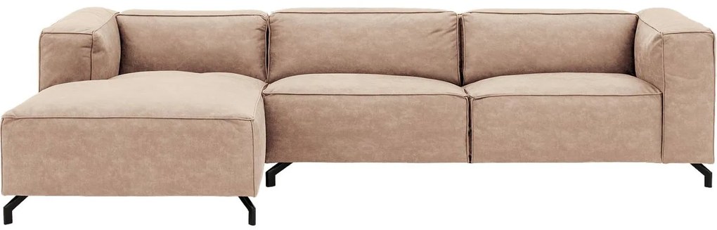 Goossens Bank Calvin beige, micro leer, 3,5-zits, modern design