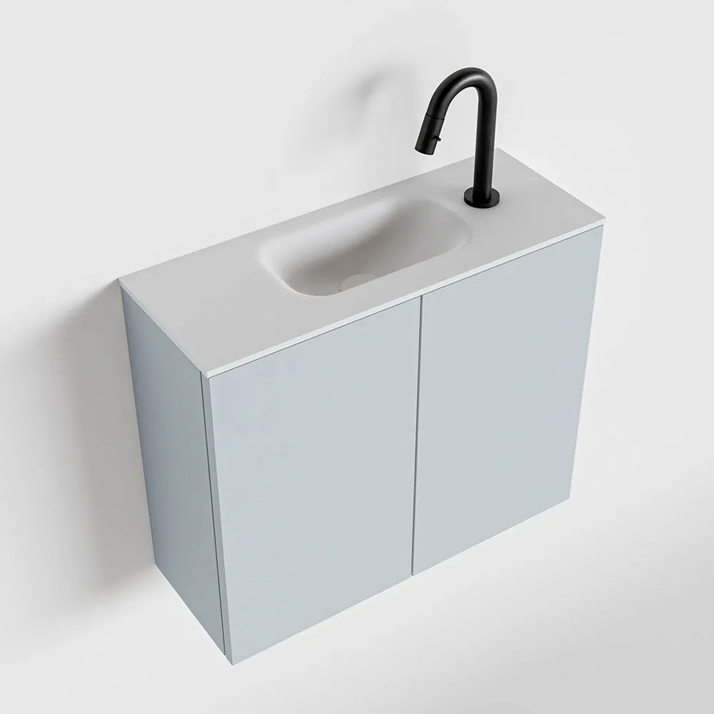 Zaro Polly toiletmeubel 60cm clay met witte wastafel met kraangat