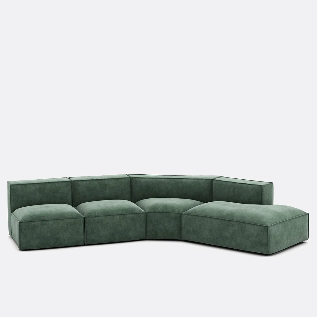 4-zits bank met hoek van ribfluweel met structuur, Seven