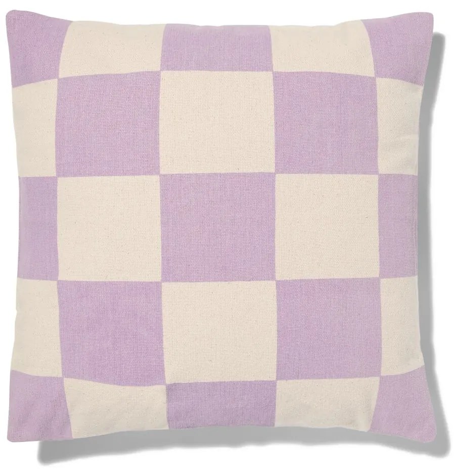 HEMA Kussenhoes Katoen Met Blokken 50x50 Lila