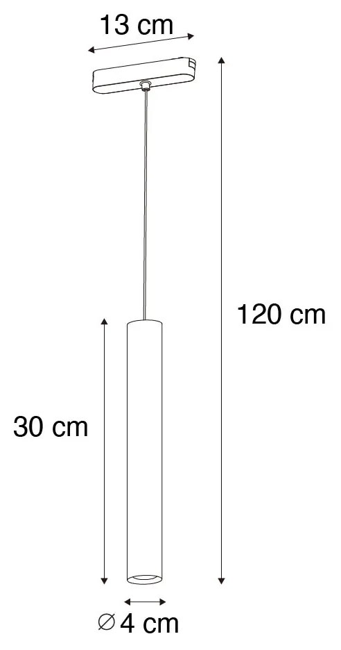 LED Moderne hanglamp zwart voor railsysteem 1-fase 4.5W 3000K - Magnetic Cassie Modern Binnenverlichting Lamp