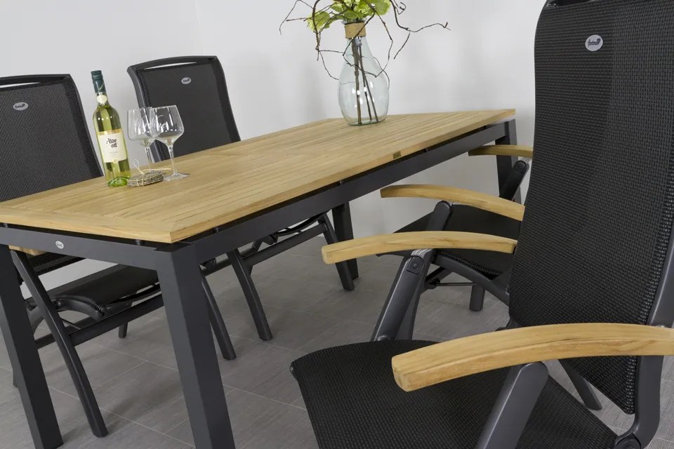 Hartman Da Vinci/Sonata 4-persoons verstelbare tuinset 160x90 cm. - Teak