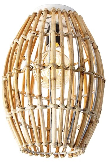 Landelijke plafondlamp bamboe en wit - Canna Capsule