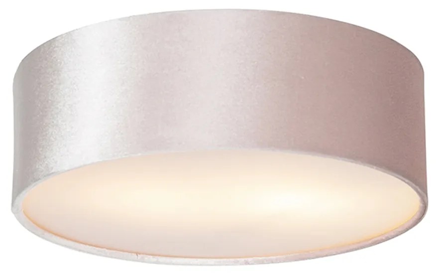 Moderne plafondlamp roze 30 cm met gouden binnenkant - Drum