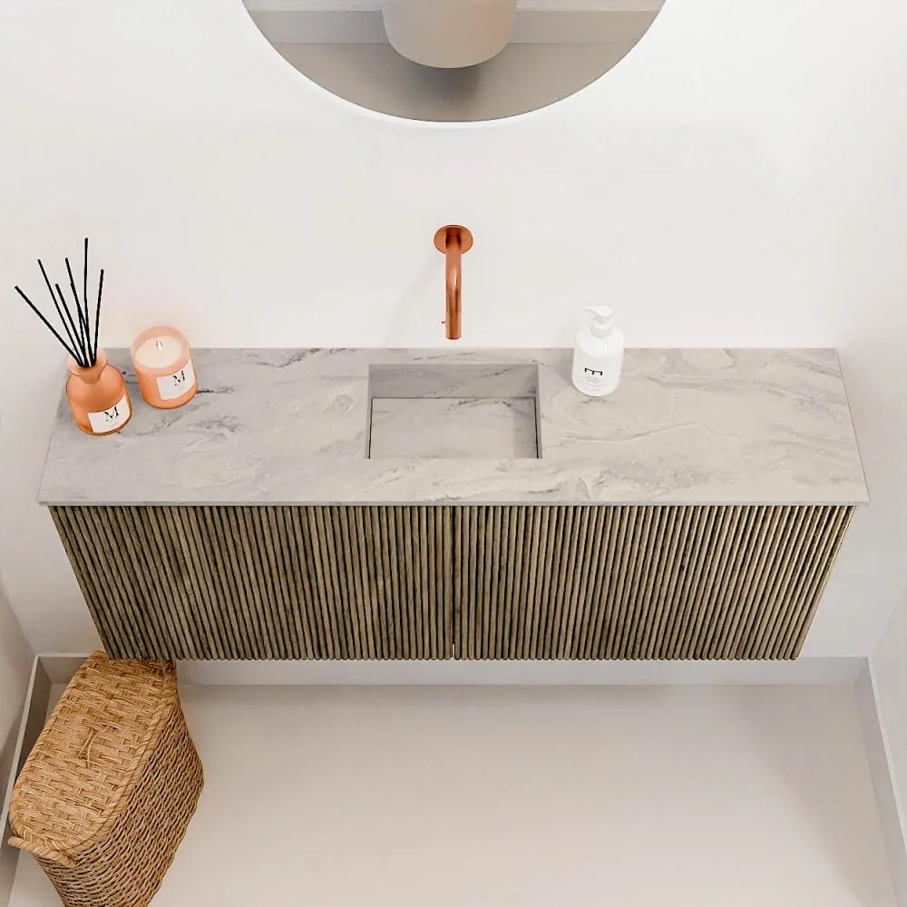 Mondiaz Joya DLux 100cm toiletmeubel dusk met wastafel faye midden zonder kraangat glace