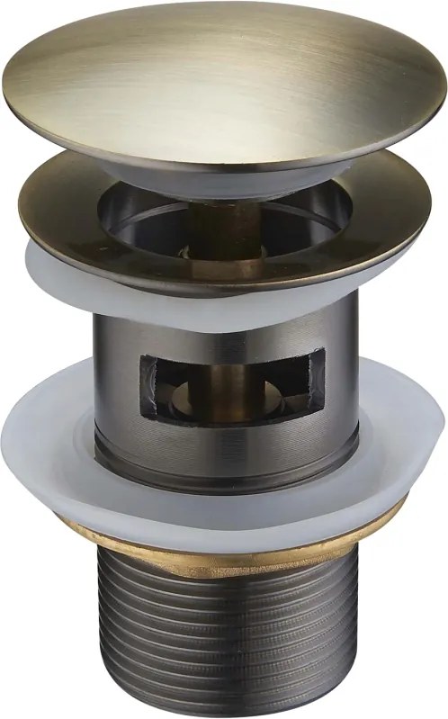 Mexen click-clack plug rond met overloop, antiek messing - 79920-40