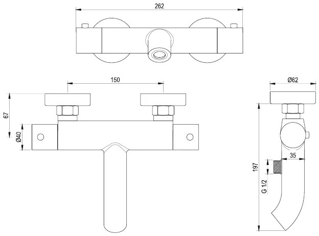 Brauer Brushed Edition thermostatische badkraan RVS geborsteld PVD