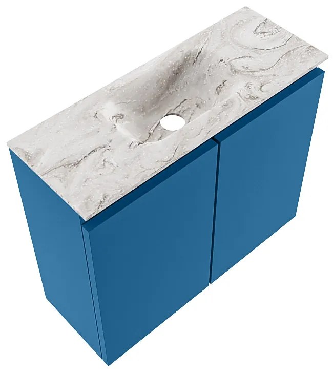 Mondiaz Ture DLux toiletmeubel 60cm jeans met wastafel glace midden zonder kraangat