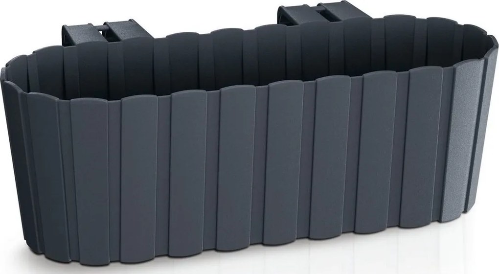 Prosperplast Boardee Hook Balkonbak met haken - Antraciet - 38 cm - 4,9 Liter