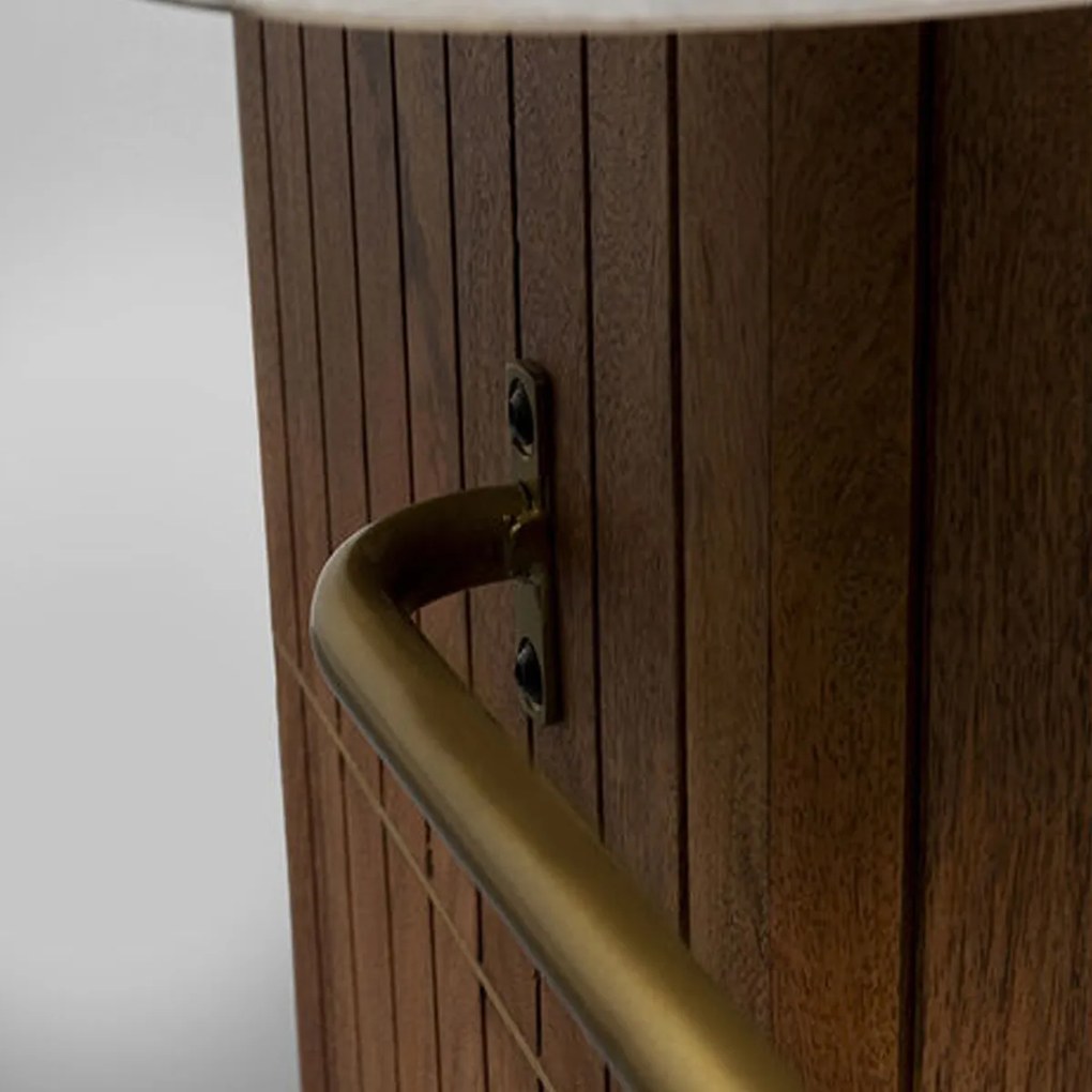 Kare Design Grace Barmeubel Mangohout Met Marmer - 120 X 48cm.