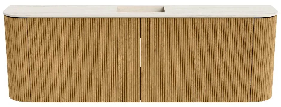 Mondiaz Joya DLux 125cm toiletmeubel ronding links/rechts oak met wastafel faye midden zonder kraangat meli