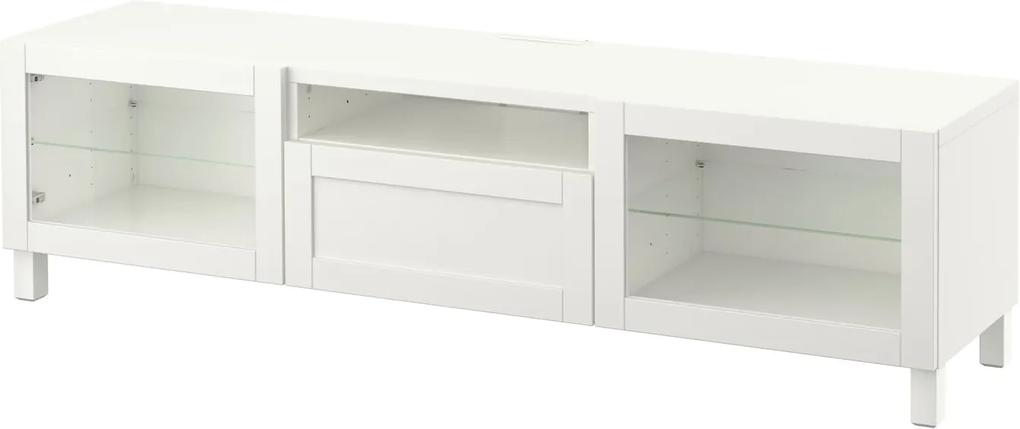 IKEA BESTÅ Tv-meubel Wit/hanviken/stubbarp wit helder glas Wit/hanviken/stubbarp wit helder glas - lKEA