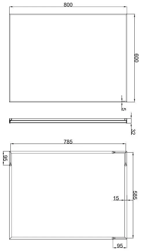 Mueller Lida spiegel met aluminium omlijsting 100x60cm