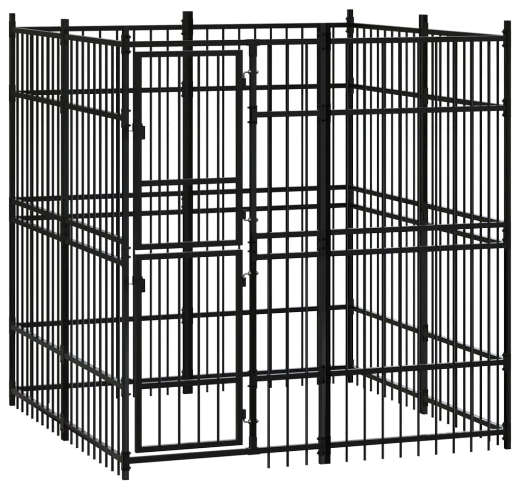 vidaXL Hondenkennel 3,69 m² staal