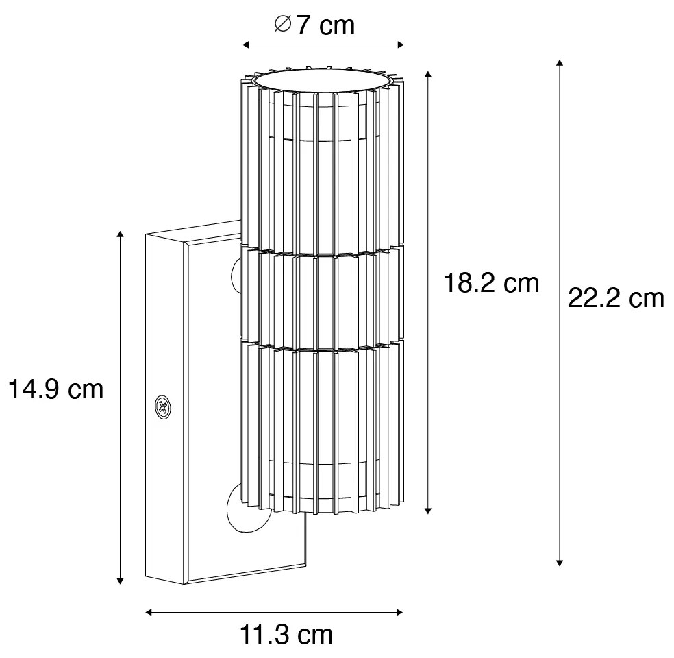Buiten wandlamp zwart met bewegingssensor 2-lichts - Boris